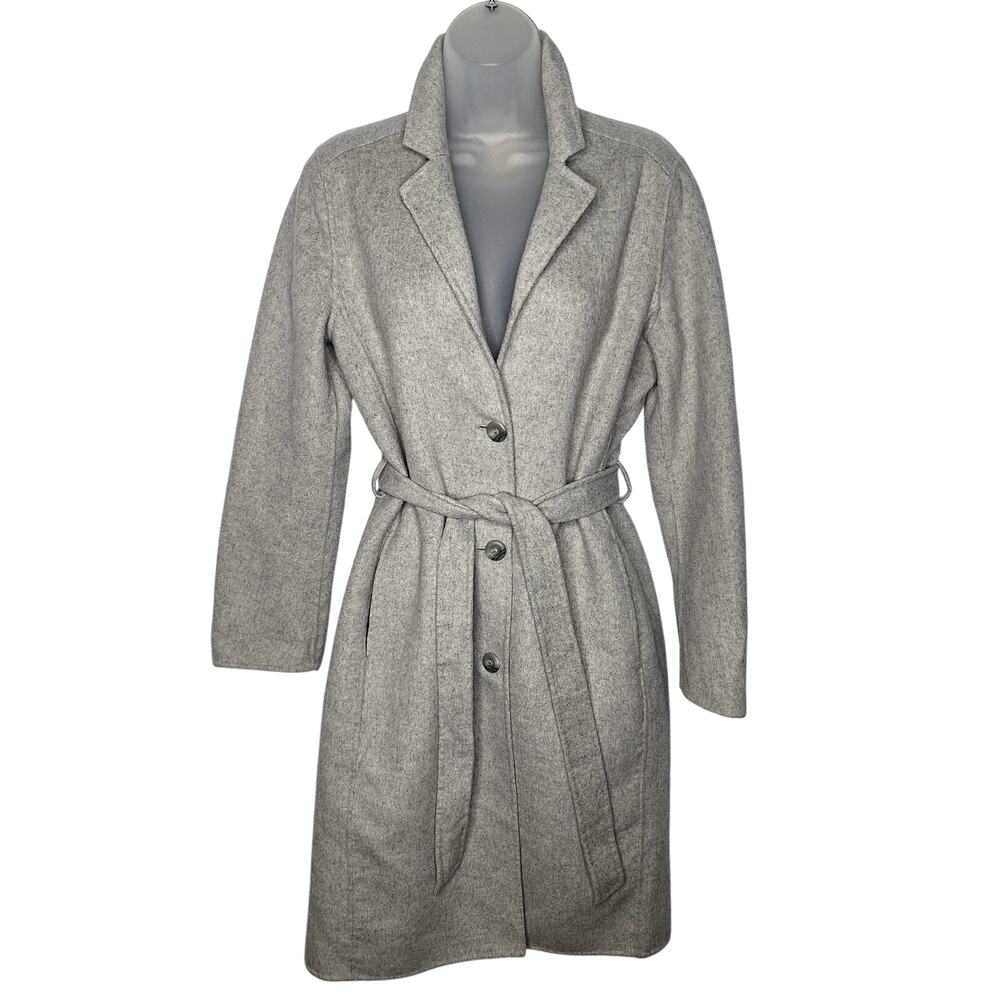 Gap Belted Wool Blend Coat Women's Small Trench Dove Gray Classic Minimalist